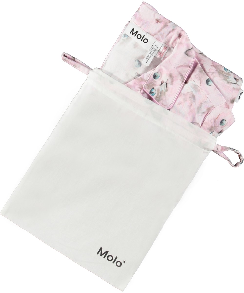 Lex - Lavender Aquarelle - Regular fit purple pyjama set in organic cotton with cute cat print.