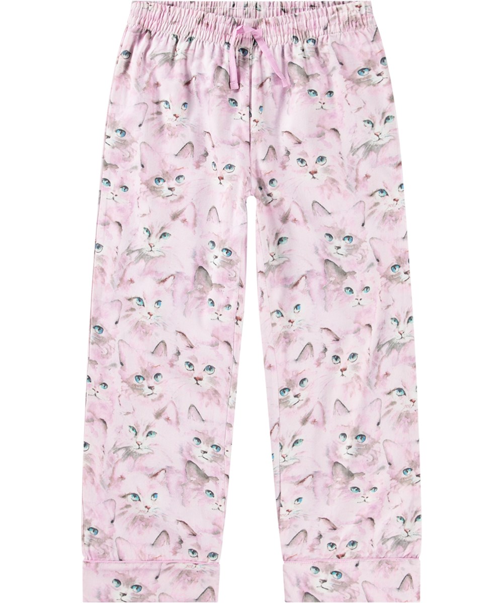 Lex US - Lavender Aquarelle - Regular fit purple pyjama set with cute cat print.