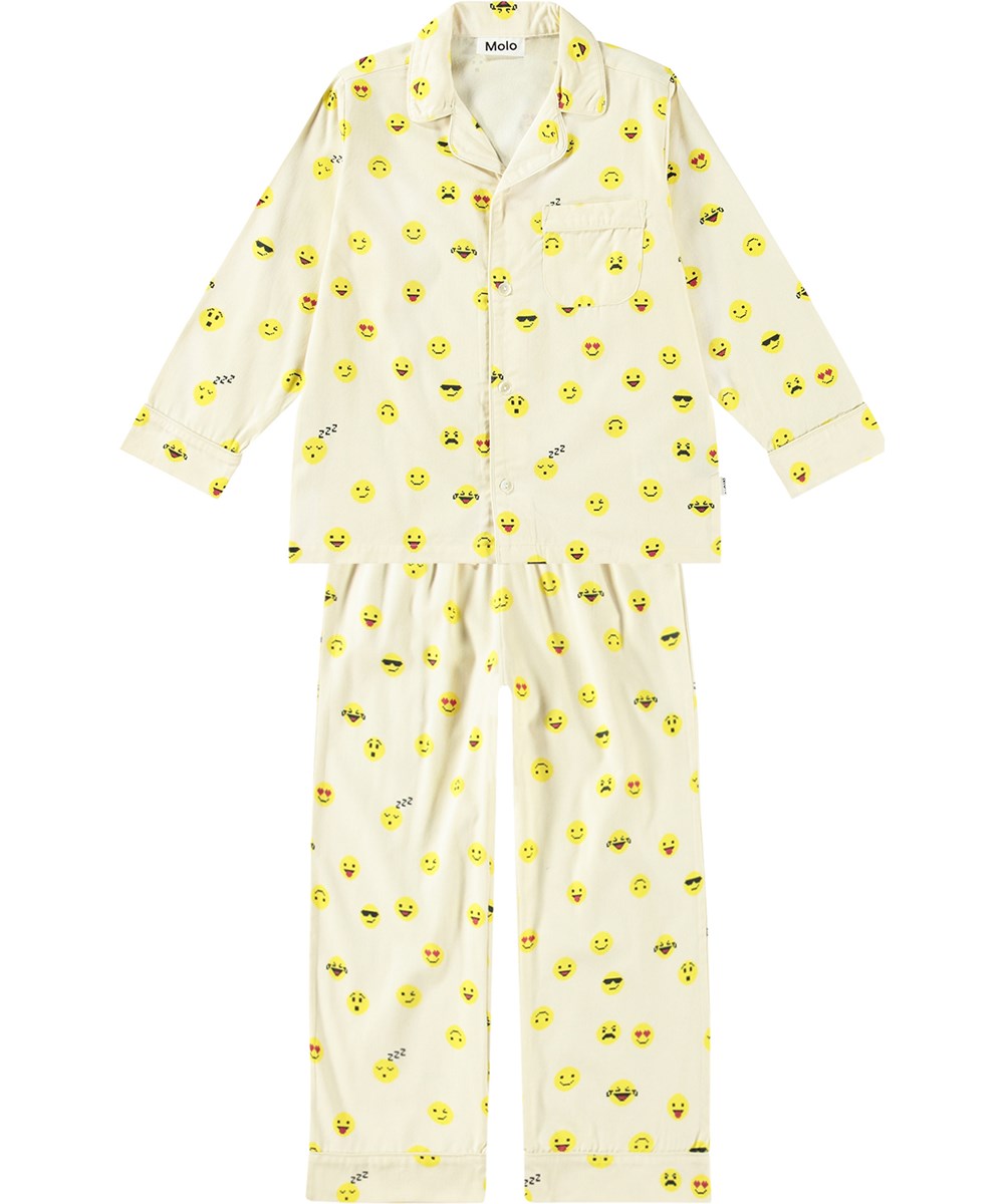 Lex US - Pixel Emojis - Regular fit, yellow pyjama set with pixel emoji print.