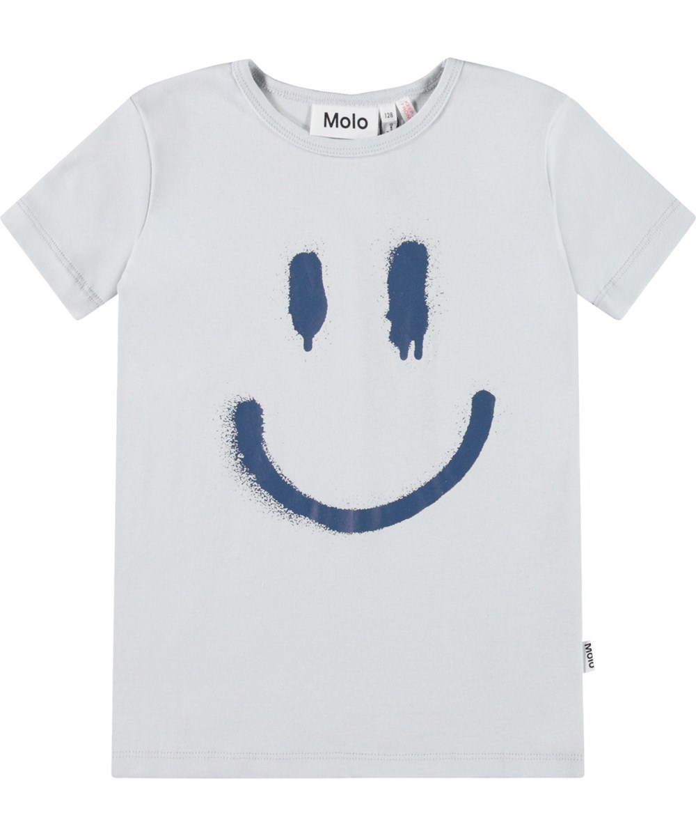 Lou US - Skywriting - Light blue pyjamas with short sleeves and legs in stretchy organic cotton.