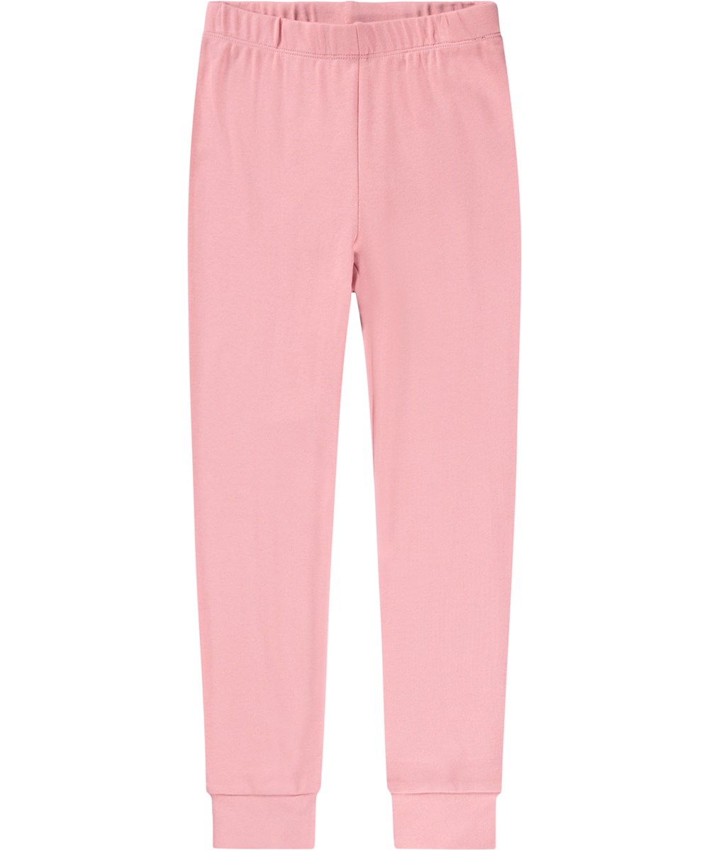 Lue - Blush - Rose pyjama set for children made of organic cotton with spray-painted smile in white.