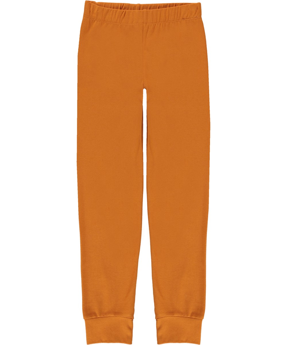 Luve - Old Gold - Orange organic pyjamas with smiley face print