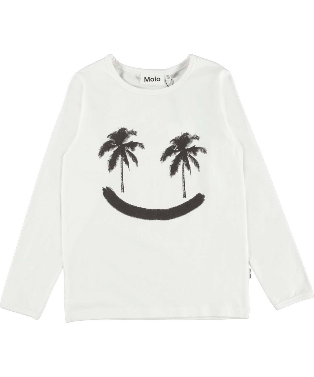 Luve - White - White nightwear set with black palm smiley face 