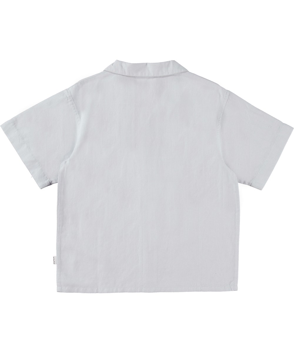 Rui - Iced Blue - Lichtblauwe unisex blouse met korte mouwen