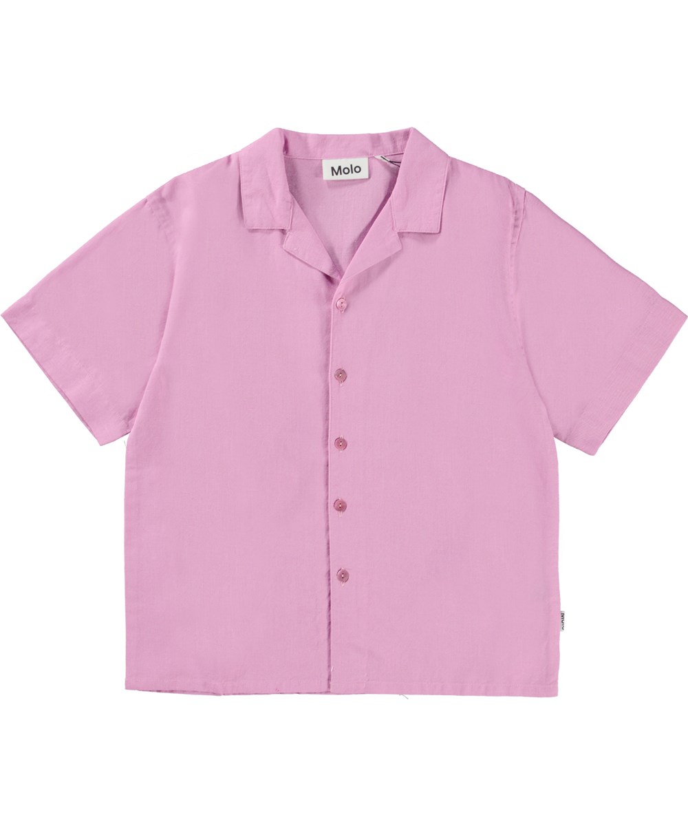 Rui - Wild Orchid - Paarse unisex blouse met korte mouwen