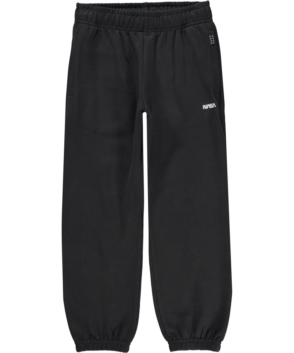 Adan - Black - Black organic joggers with NASA print