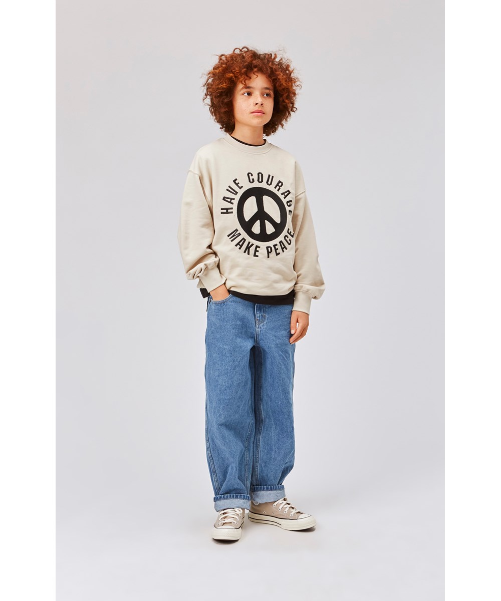 Aiden - Stone Denim - Extra wide unisex jeans in blue