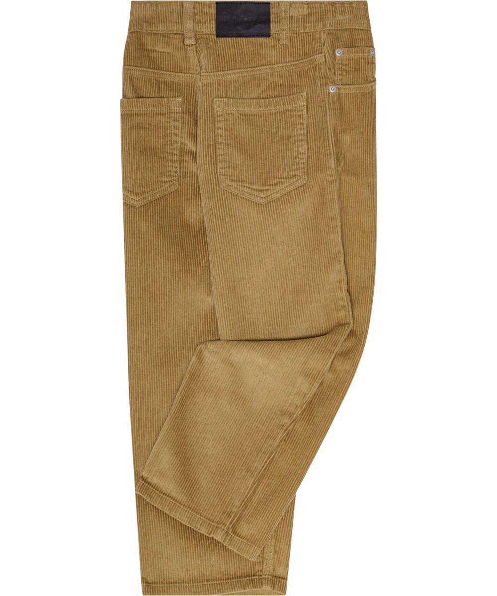 Aiden - Drift Wood - Beige corduroy skater trousers with loose fit and zip fly.