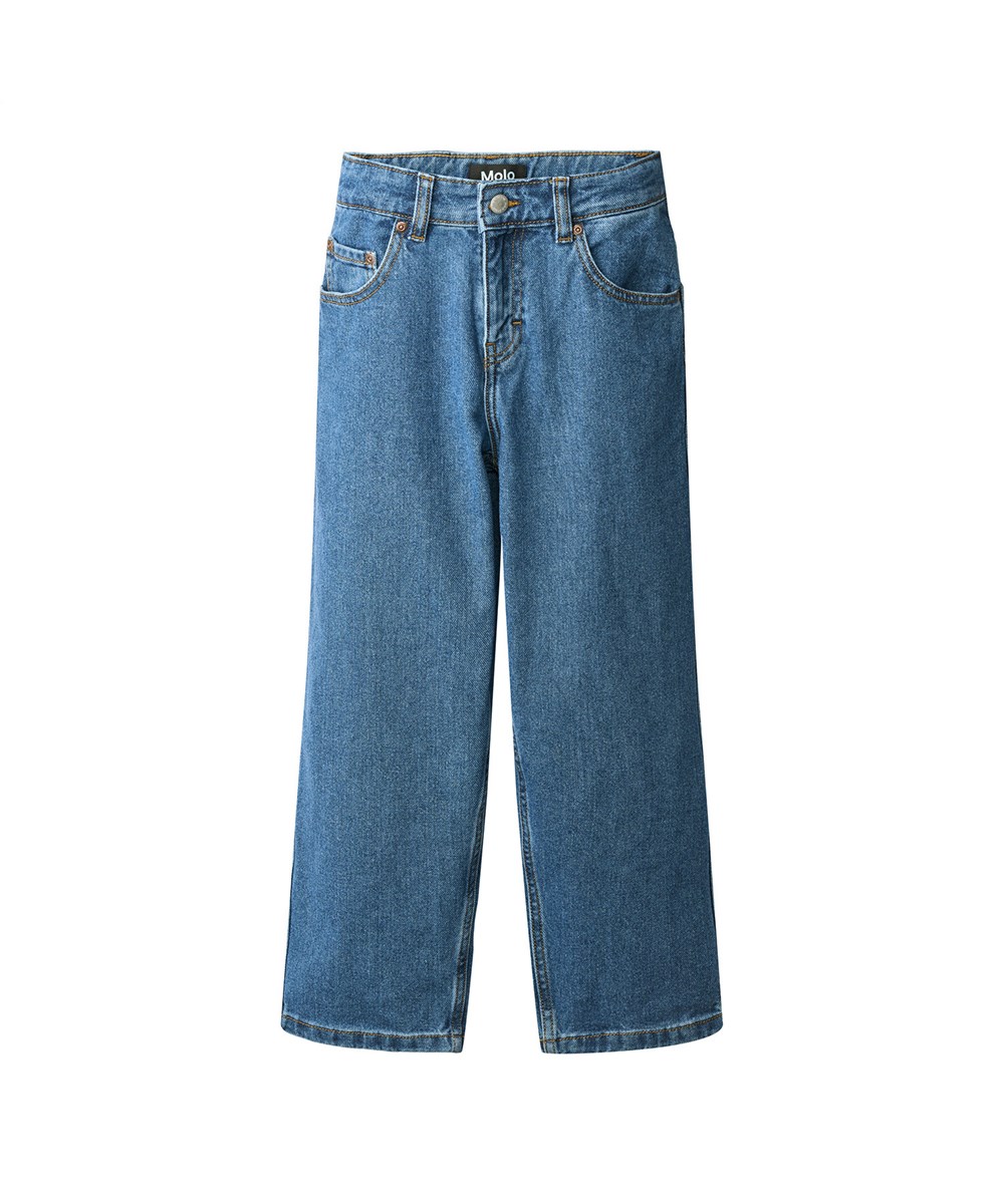 Aiden - Stone Blue - Blue organic cotton skater-inspired jeans with loose fit.