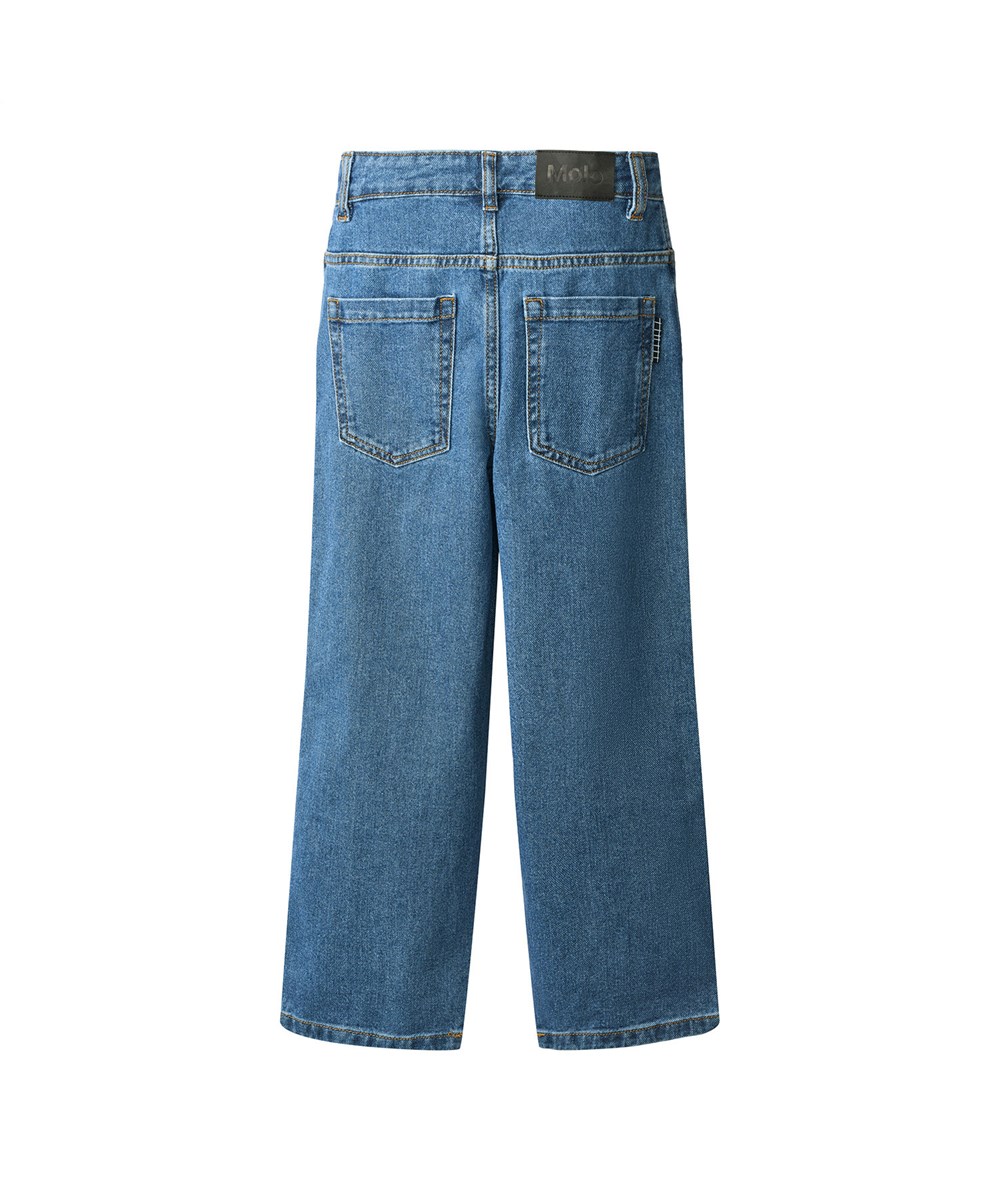 Aiden - Stone Blue - Blue organic cotton skater-inspired jeans with loose fit.