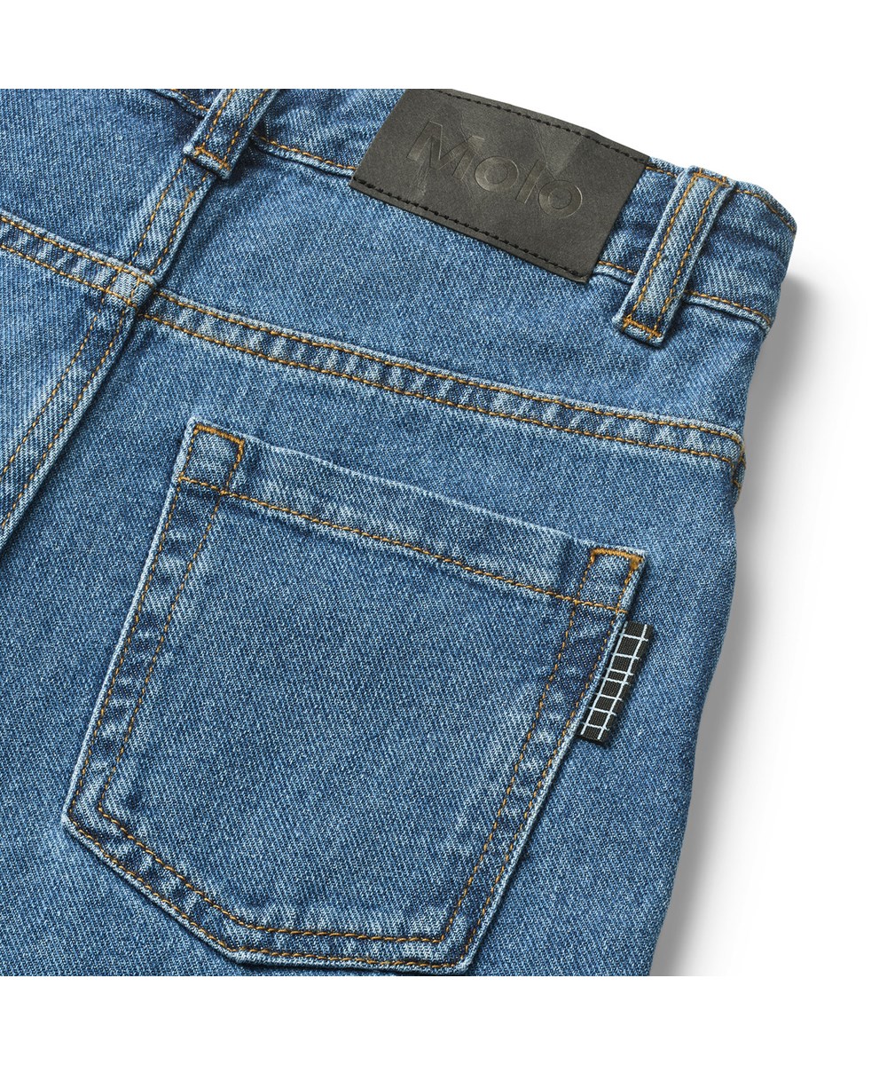 Aiden - Stone Blue - Blue organic cotton skater-inspired jeans with loose fit.