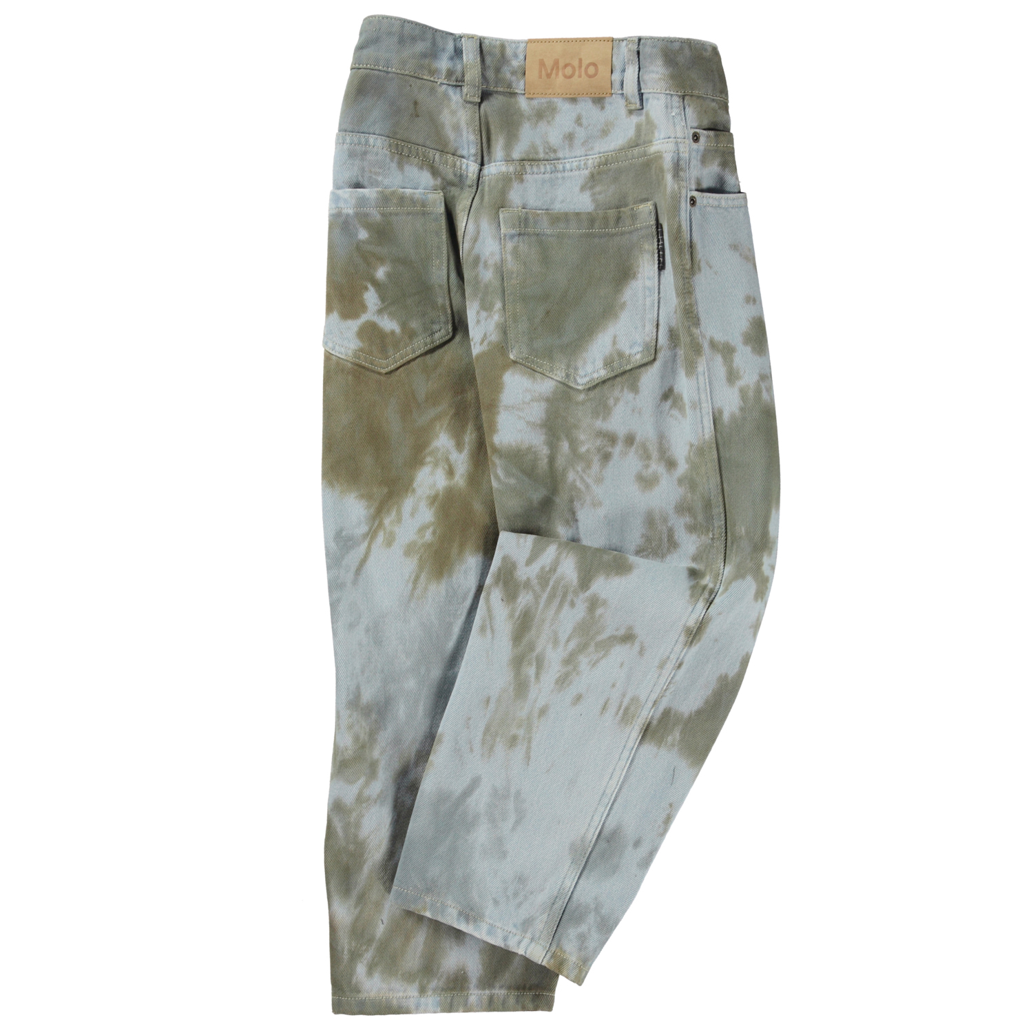 Aiden - Tie Dye - Wide unisex jeans in light blue and green