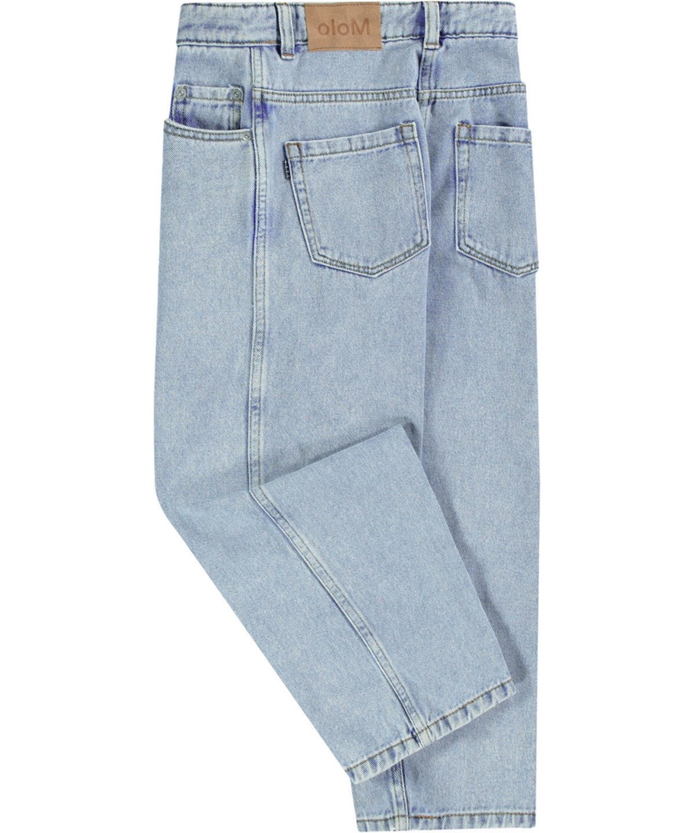 Aiden - Washed Down - Light blue organic cotton denim jeans for children.