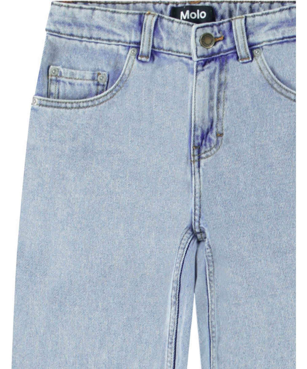 Aiden - Washed Down - Light blue organic cotton denim jeans for children.