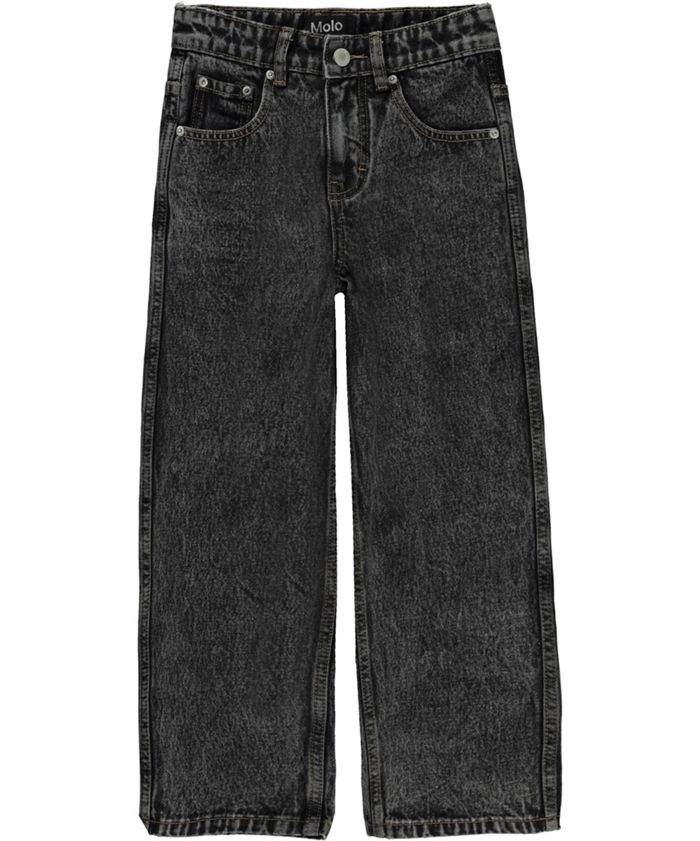 Aiden - Washed Black - Black jeans in loose fit in organic cotton