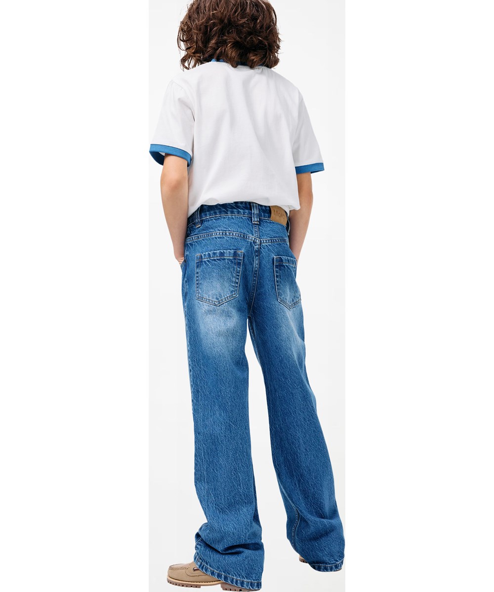 Alban - True Blue - Blue cotton jeans for children