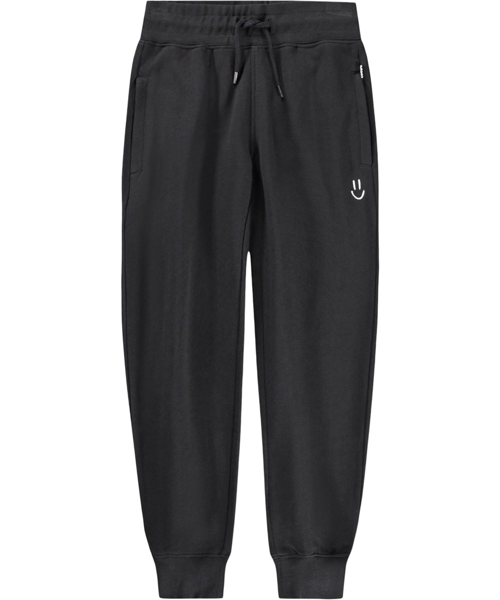 Alvar - Black - Black sweatpants for children made of organic cotton