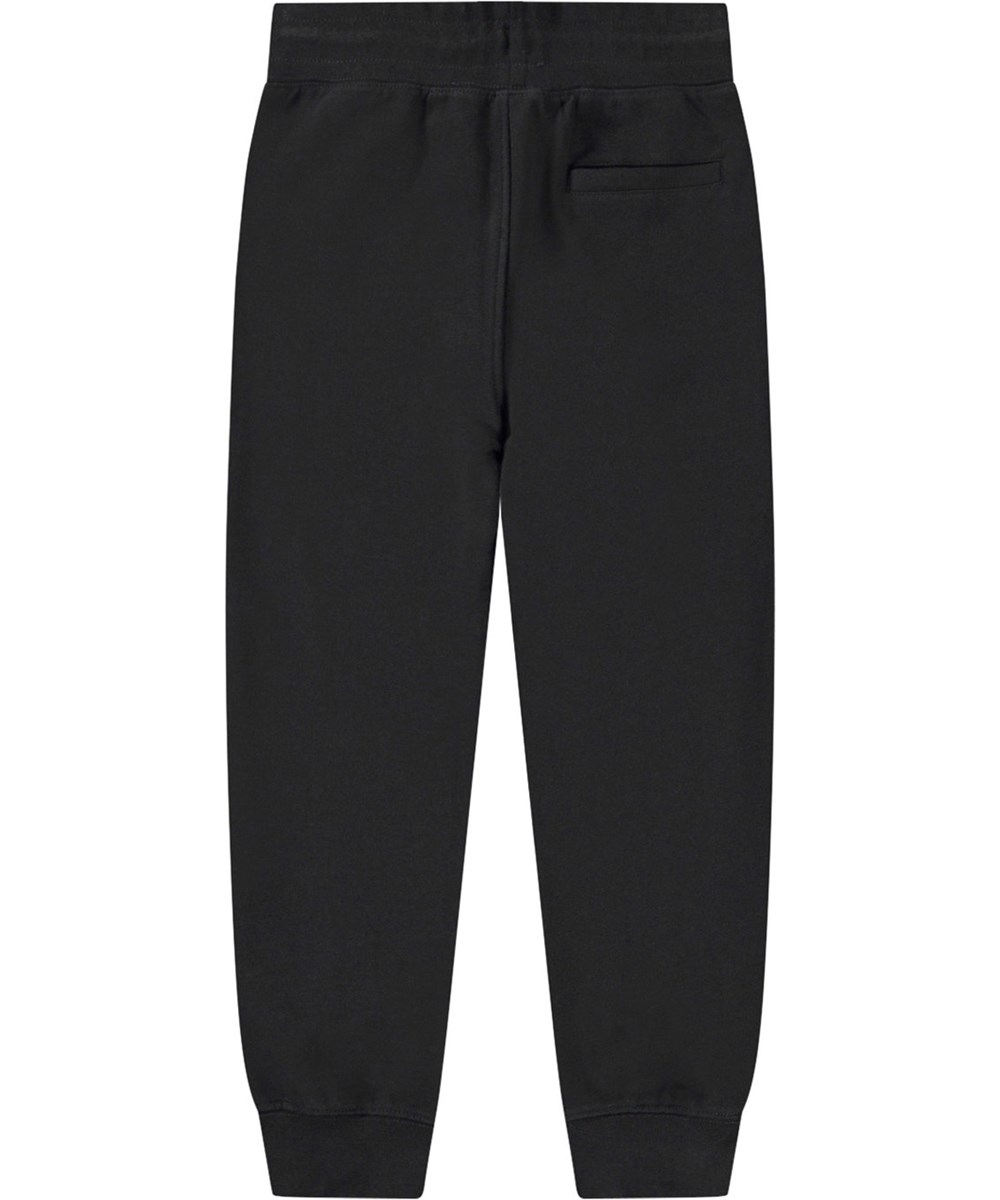 Alvar - Black - Black organic sweatpants bottoms for children.