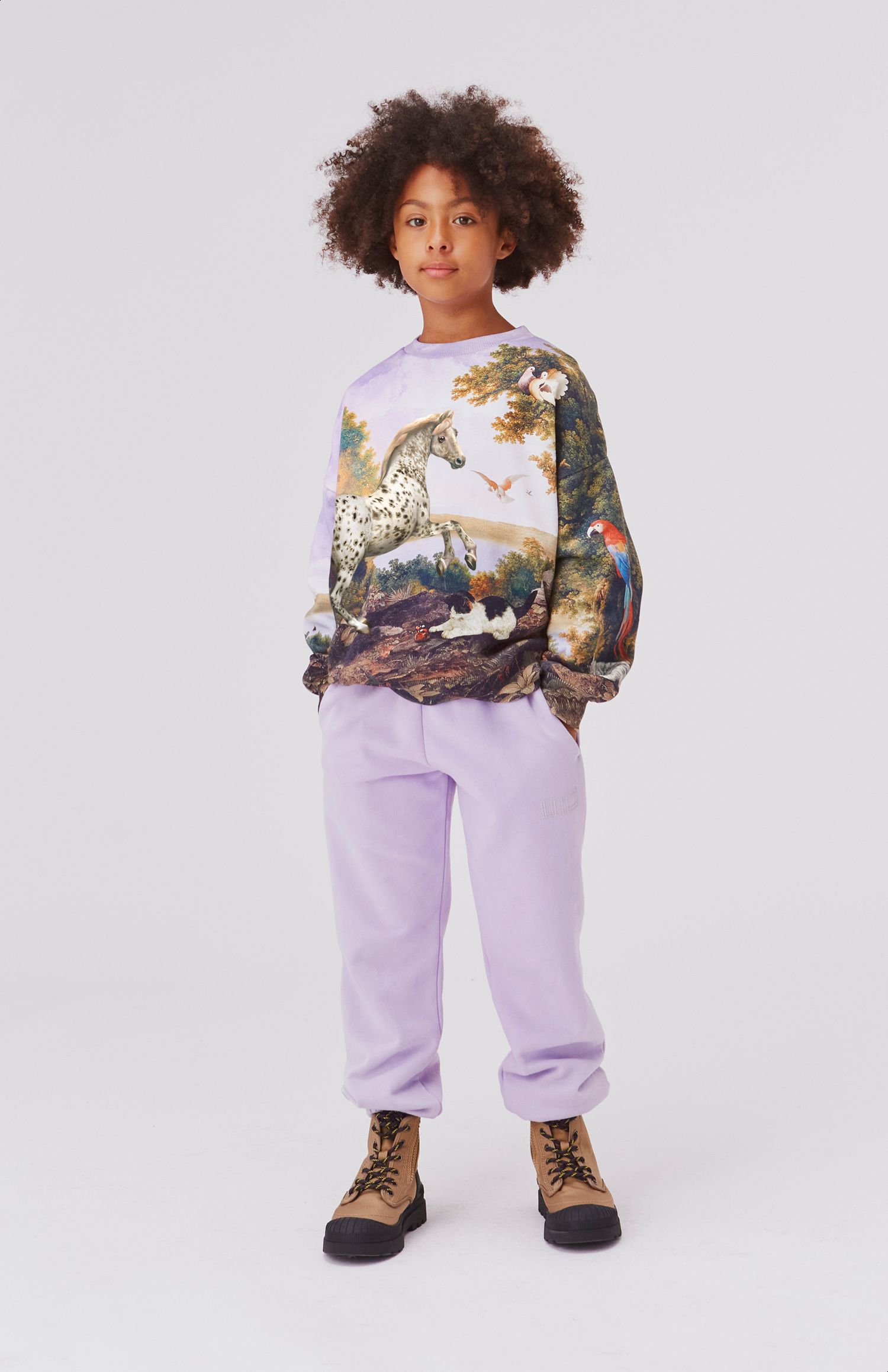 Am - Frozen Lilac - Purple organic unisex sweatpants - Molo
