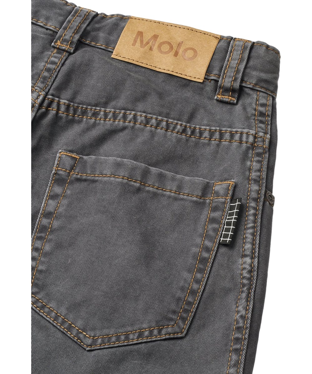 Aska - Raven Wash - Grey denim jeans for children made of cotton with adjustable waist 