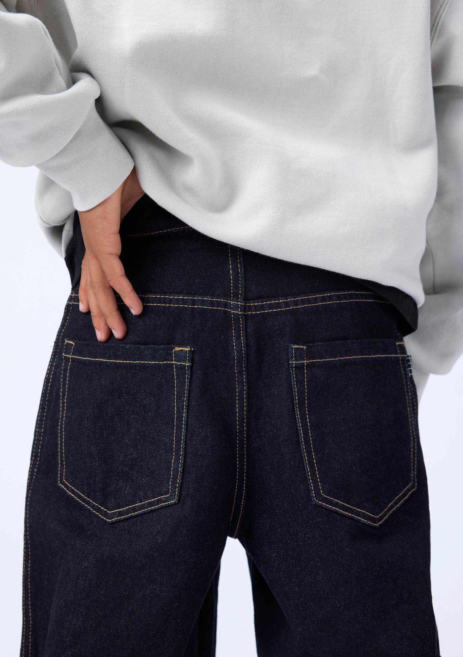 Askane - Raw Indigo - Dark blue oversized jeans for children