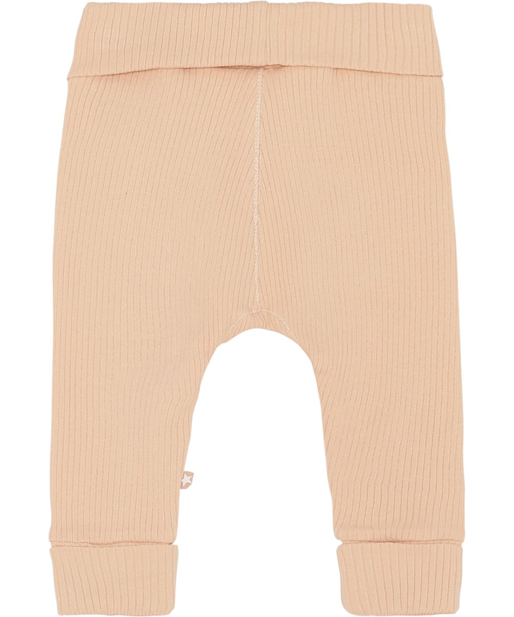 San - Fluffy Rose - Rose organic baby trousers in rib  