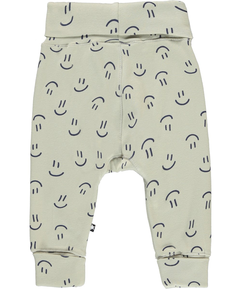 San - Happy Graphic - Dark blue organic baby trousers with stars