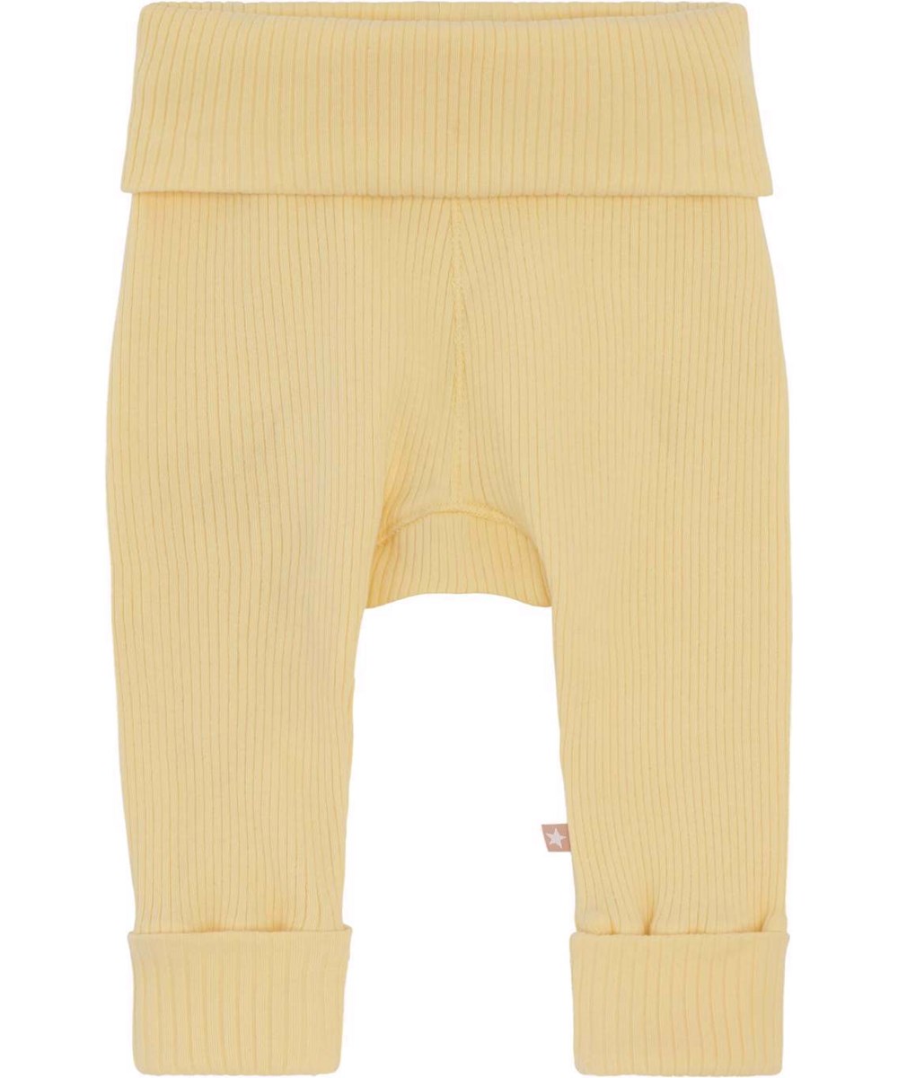 San - Impala - Soft light yellow organic baby trousers 