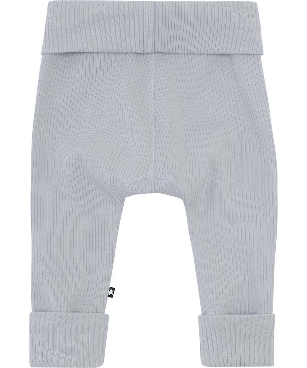 San - Pearled Blue - Soft grey organic baby trousers 