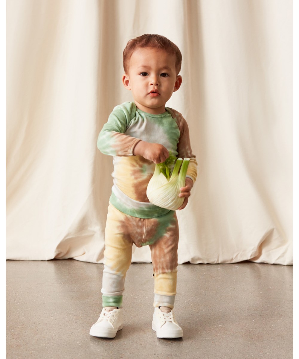 San - Swirly Tie Dye - Baby trousers with tie-dye spiral print