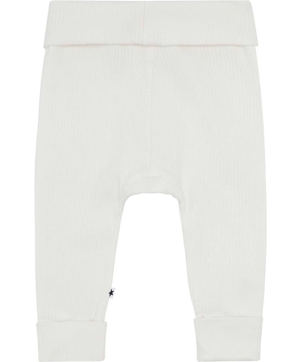 San - White Star - Soft white organic baby trousers 