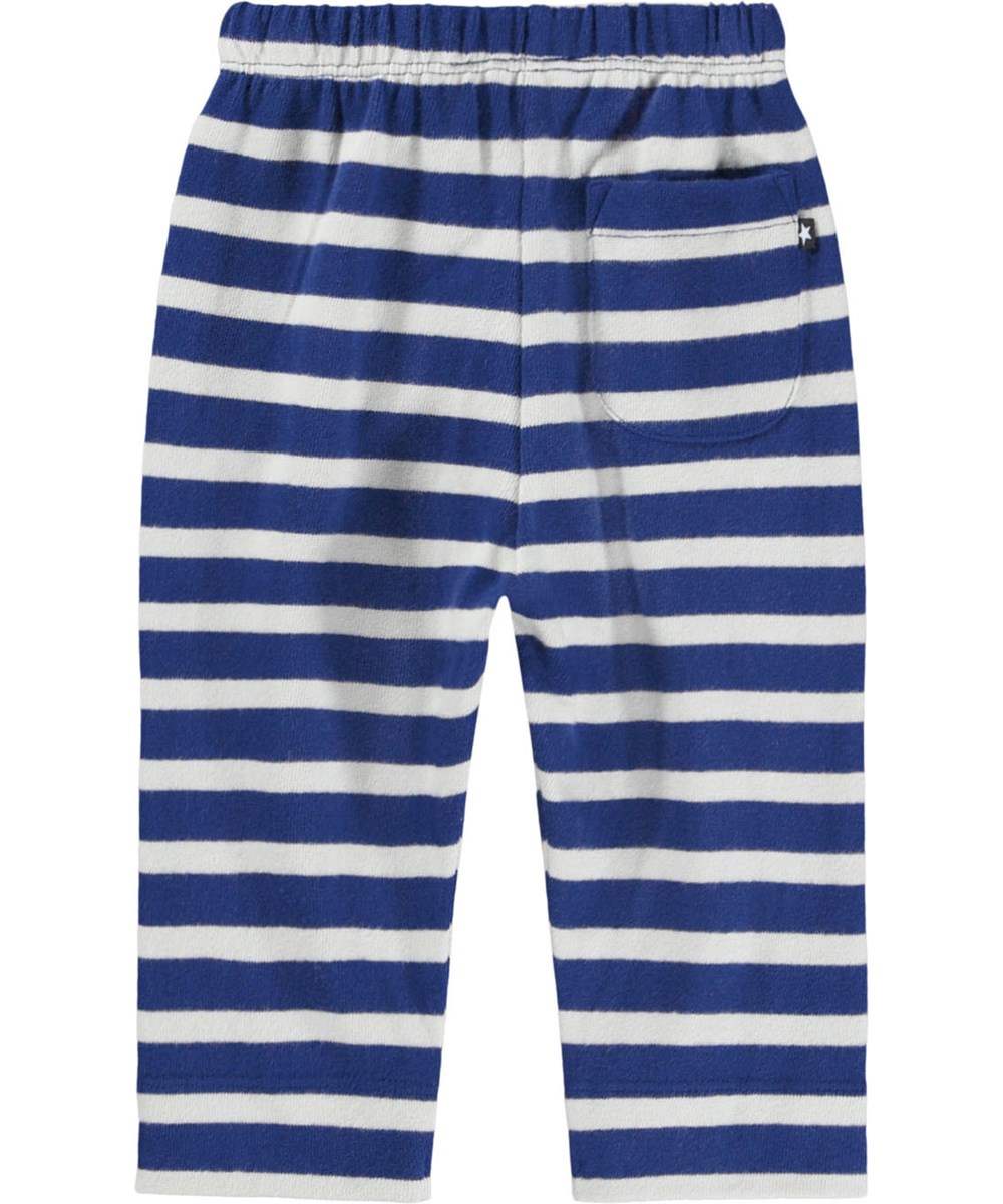 Saxon - Depth Stripe - Bretonse blue and white striped pants for the little ones made of organic cotton.