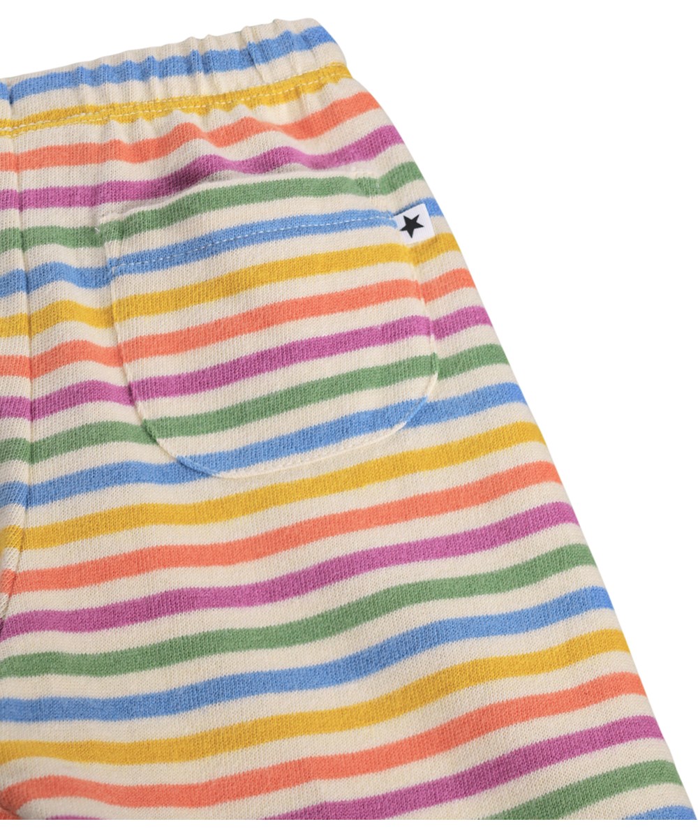Saxon - Mini Rainbow - Soft, multicoloured trousers for the little ones made of organic cotton with rainbow stripes 