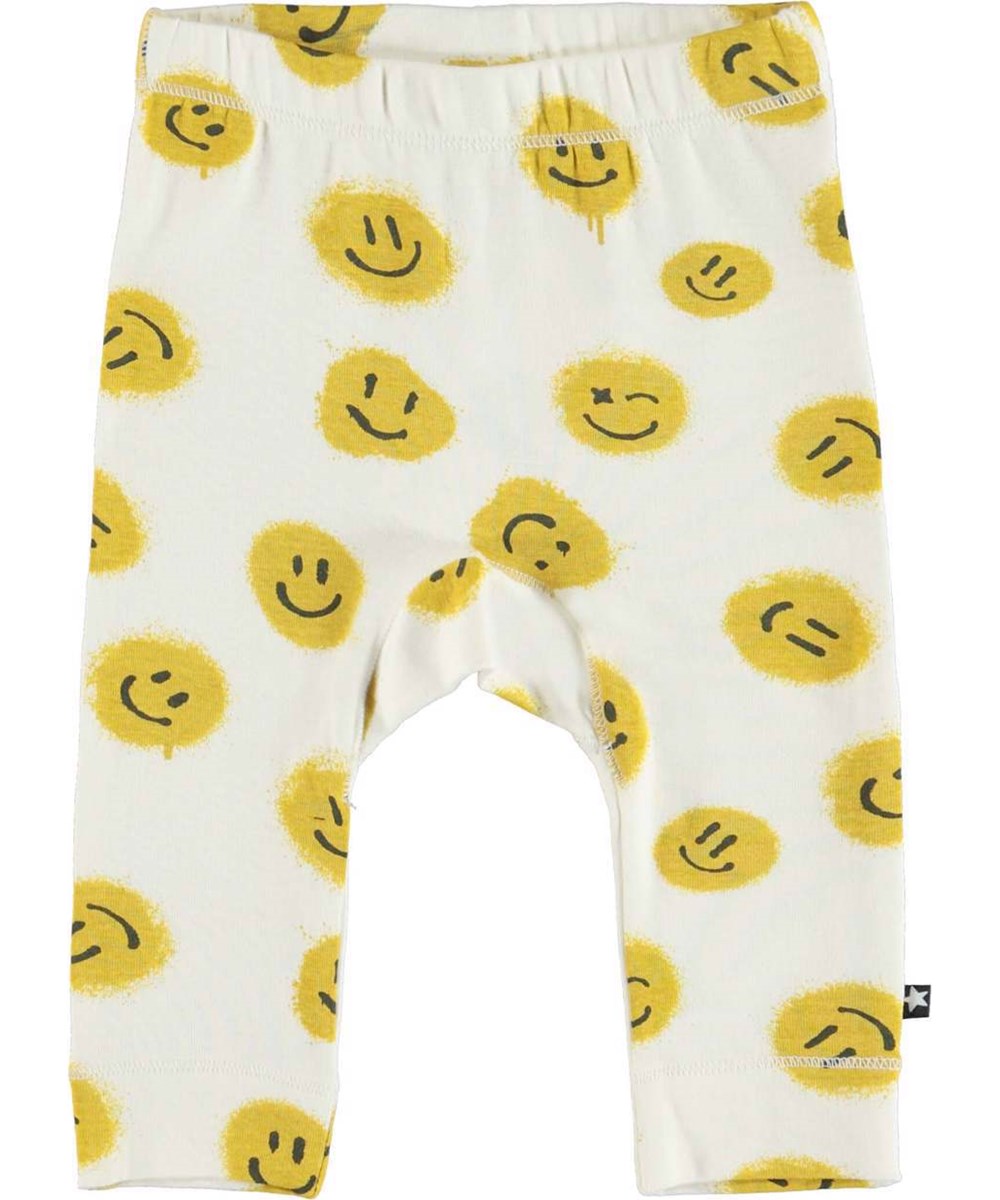 Seb - All Smiles - Organic baby trousers with smiley faces
