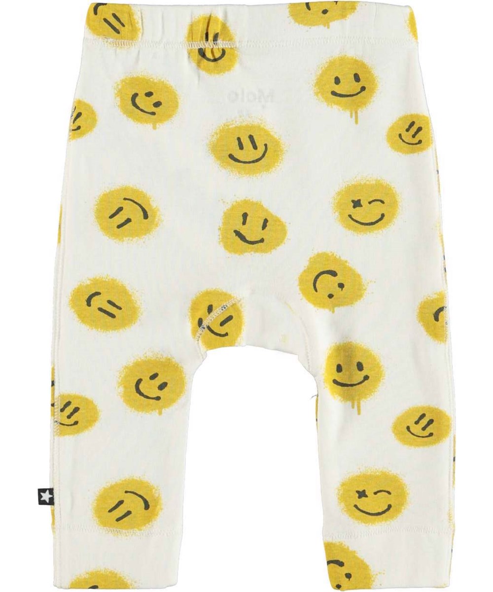Seb - All Smiles - Organic baby trousers with smiley faces