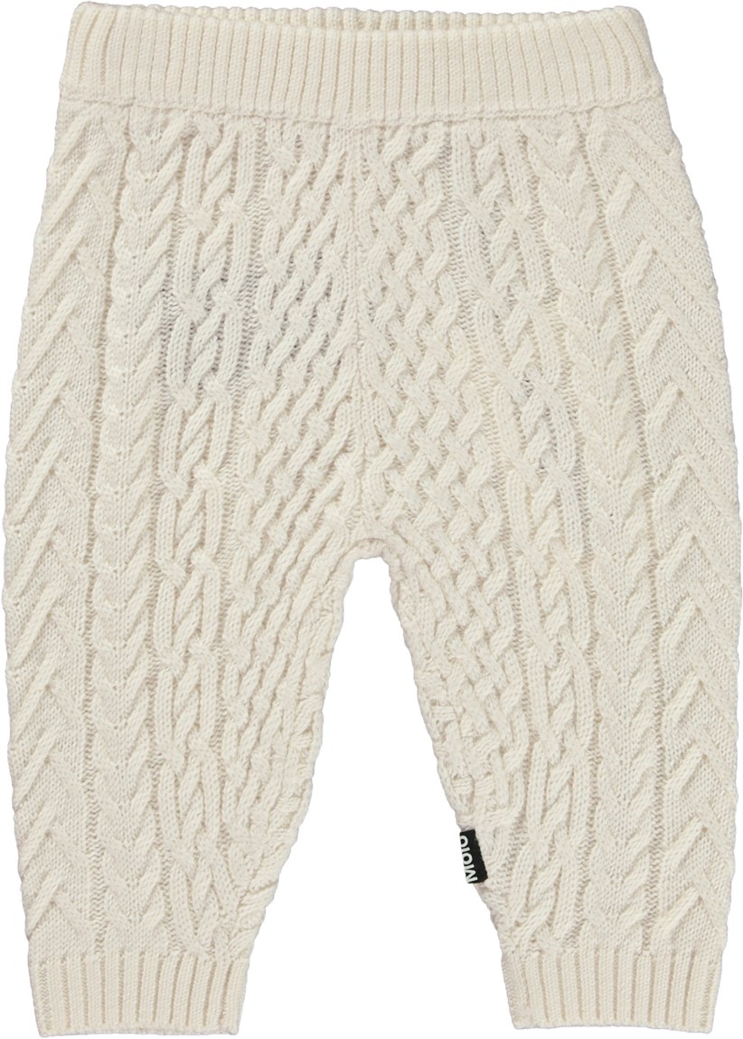 Sedge - Cloud - Off-white baby trousers in cable knit