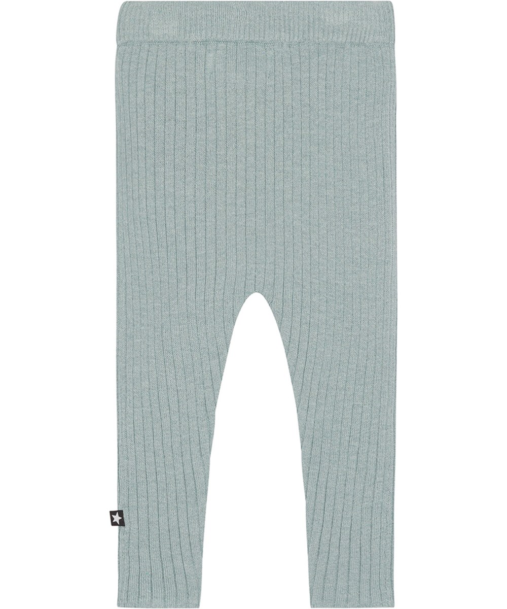Shadow - Airy Dark - Bluish grey knit trousers for small children in a soft viscose blend