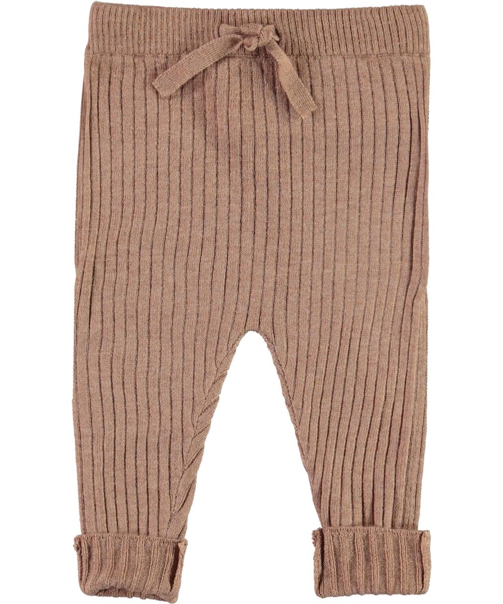 Shadow - Iron - Knit baby trousers in brown