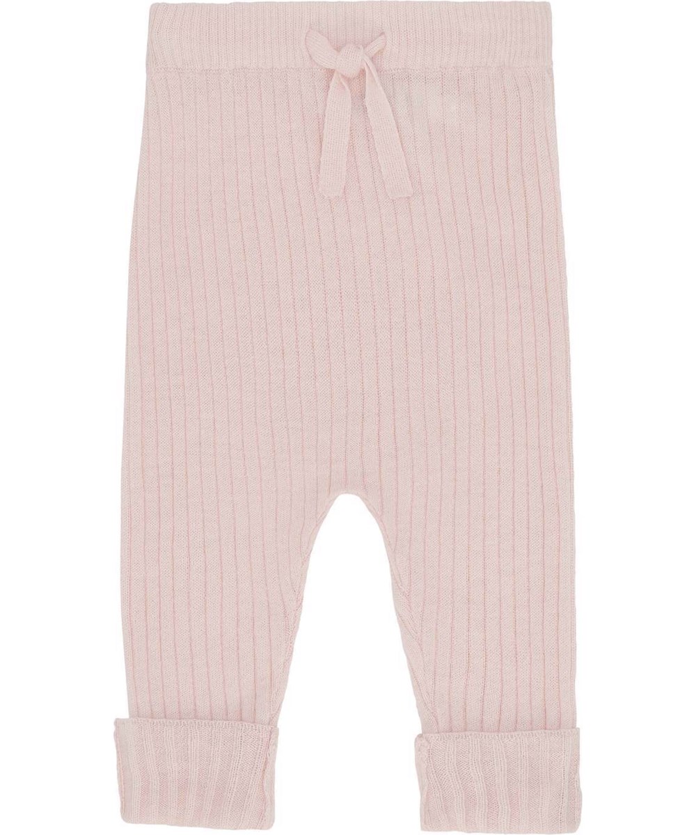 Shadow - Powder - Light rose rib knit trousers