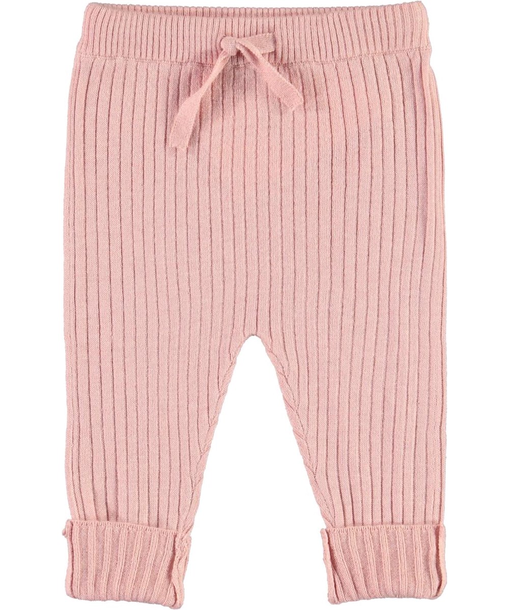 Shadow - Rosequartz - Knit baby trousers in pink