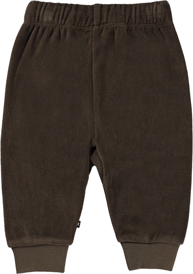 Sigo - Ground - Brown organic baby trousers in cotton velour