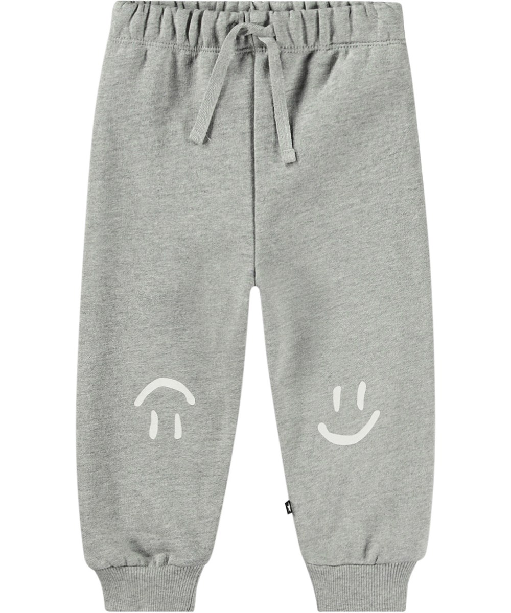 Simeon - Grey Melange - Soft and warm grey melange sweatpants in organic cotton.