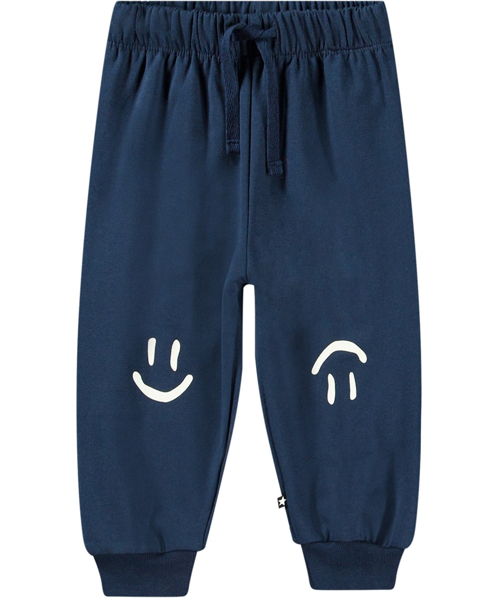 Simeon - Oceanic - Soft navy joggers for kids made of organic cotton.