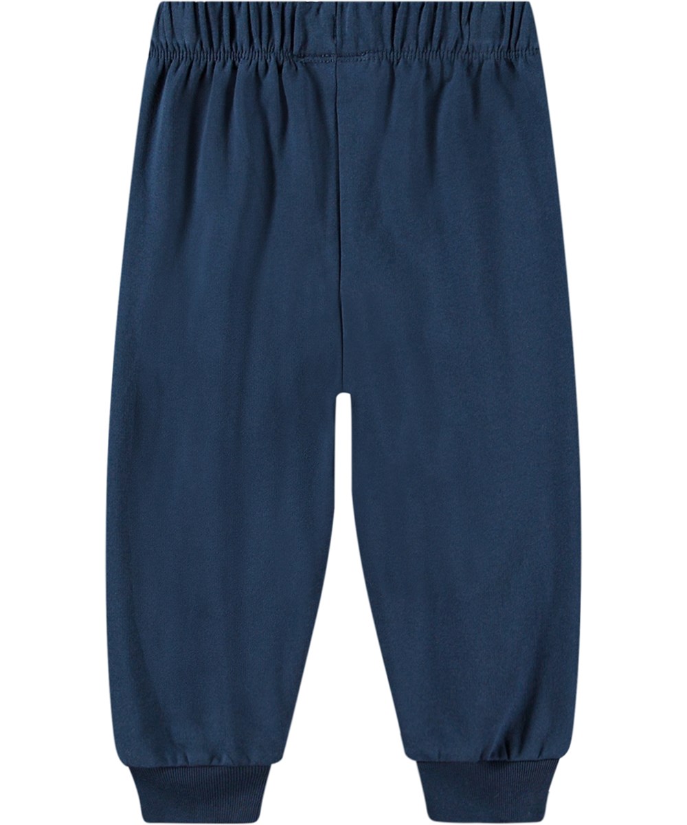 Simeon - Oceanic - Soft navy joggers for kids made of organic cotton.