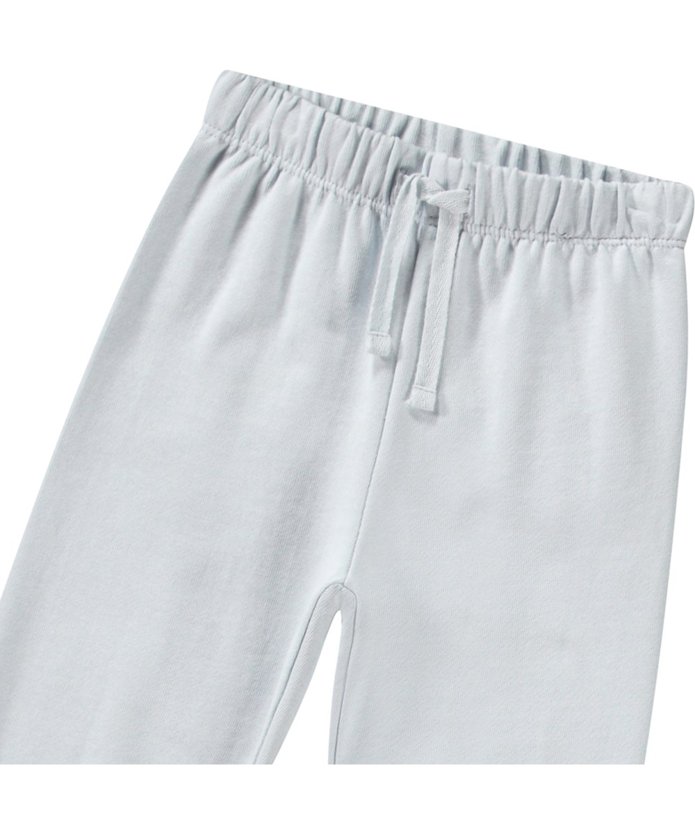 Simeon - Skywriting - Light blue soft pants in organic cotton for baby.