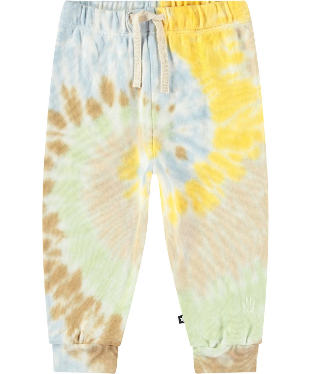 Simeon - Tie Dye Swirl - Multicoloured tie-dye pants in organic cotton for baby