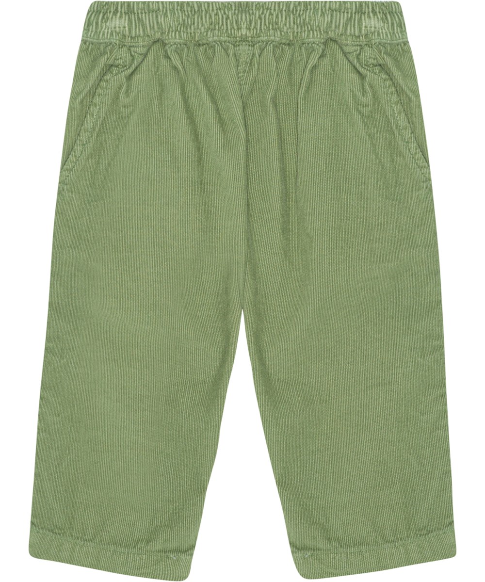 Sois - Moss Green - Green organic baby trousers in corduroy