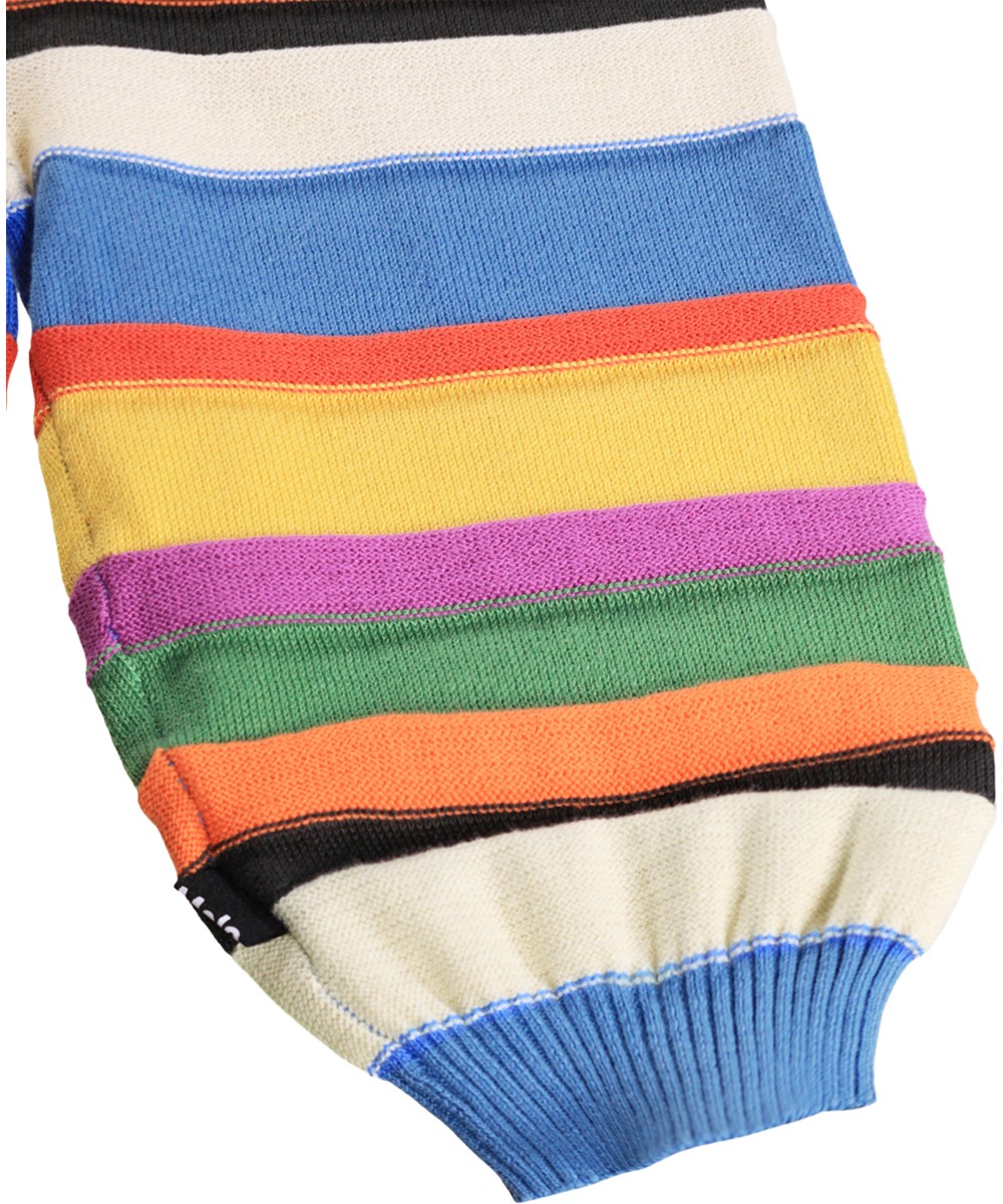 Sol - Stripy Colours - Multicoloured knitted trousers for the little ones made of organic cotton with stripes