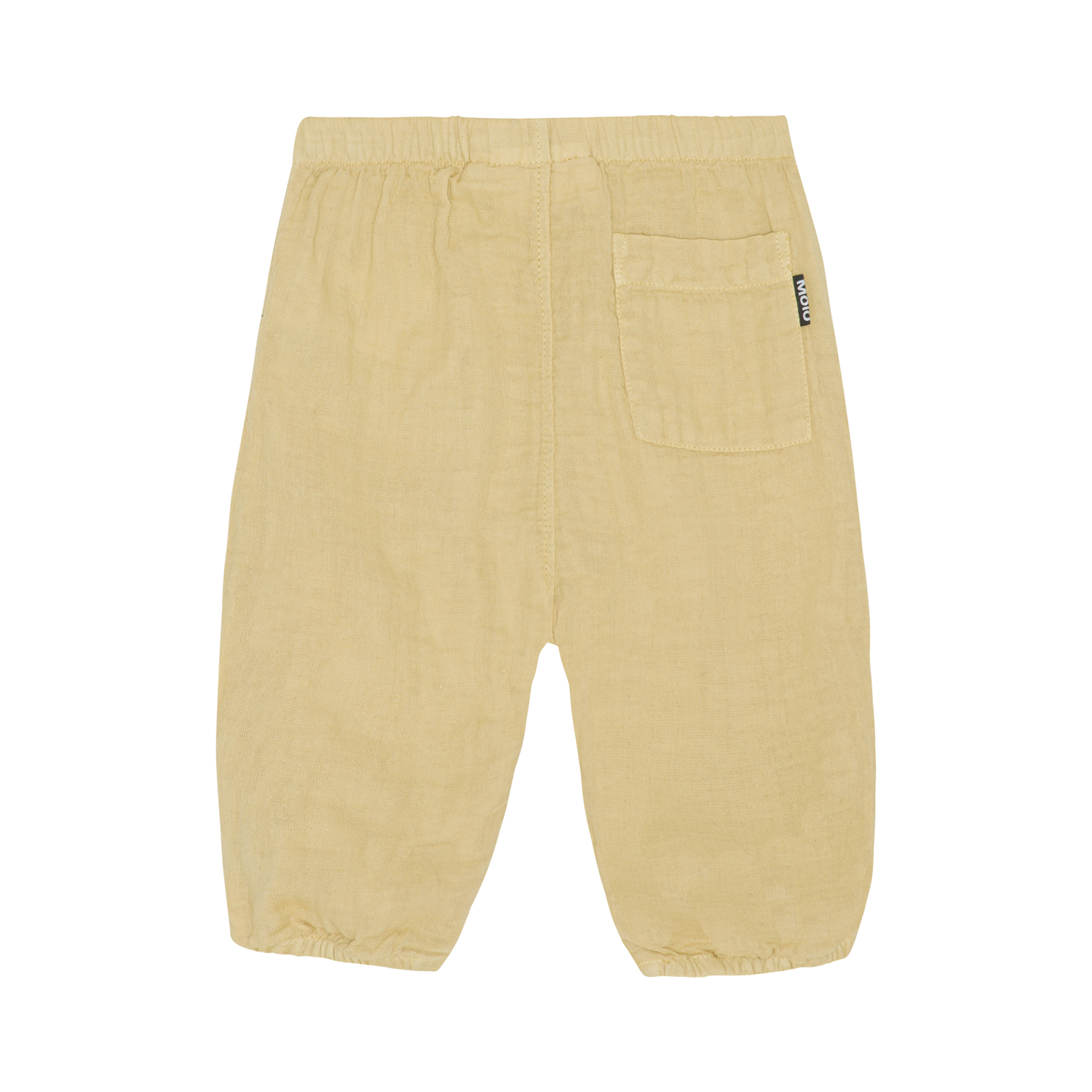 Sun Cardboard Airy cotton baby trousers in green Molo