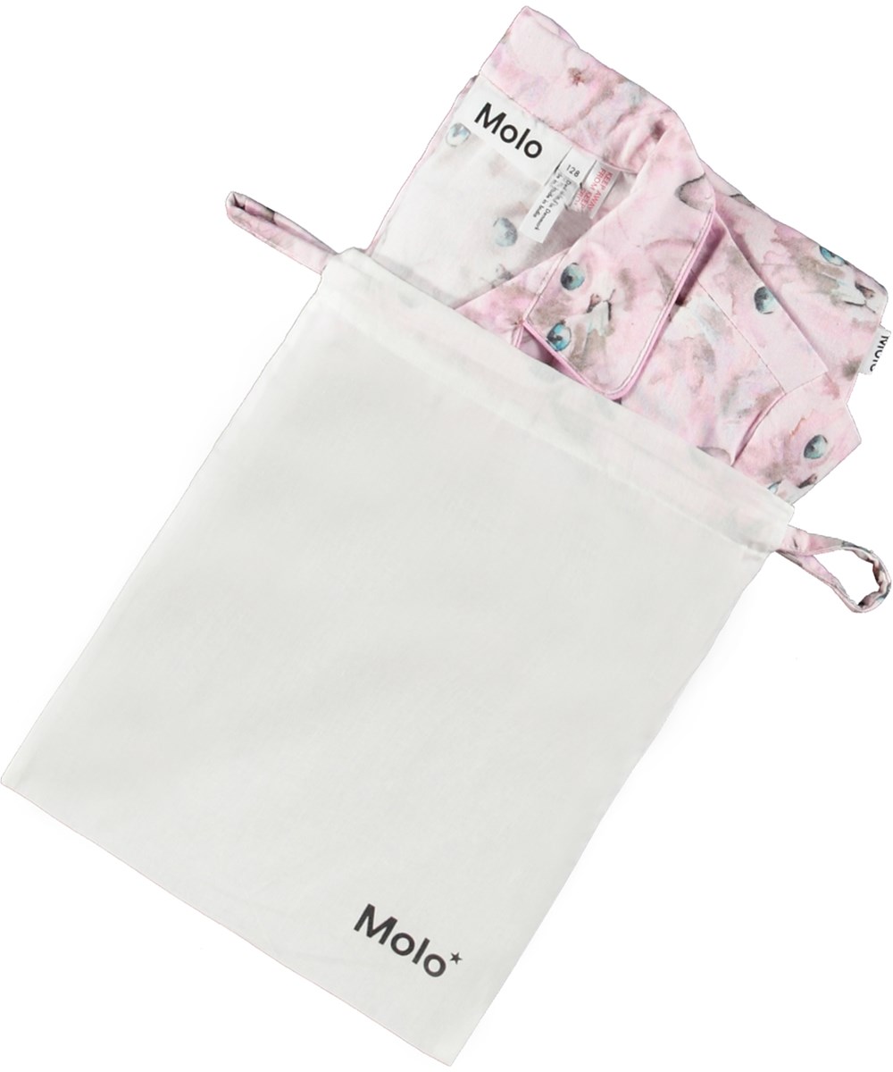 Lex US - Lavender Aquarelle - Regulär geschnittenes lila Pyjama-Set mit niedlichem Katzenmuster.